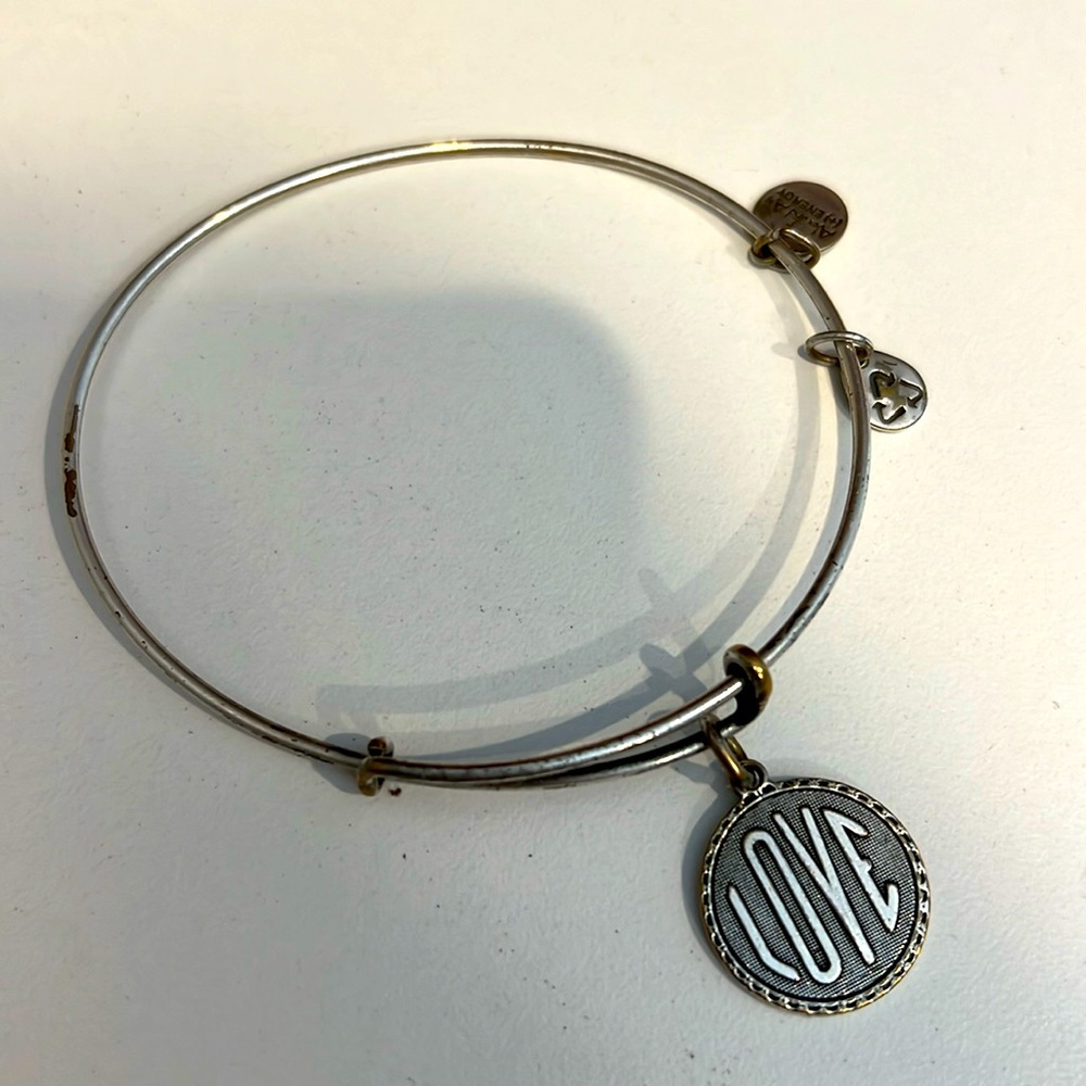 Alex + Ani bracelet. LOVE. Collectible, stackable. Used with minor tarnish.